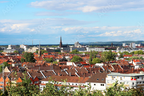 Fotografie, Obraz view above the roofs of Karlsruhe - Germany