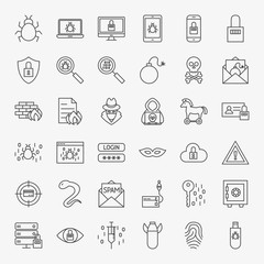 Poster - Cyber Security Line Icons