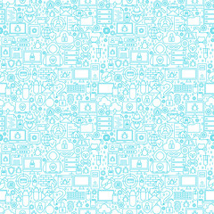 Sticker - Internet Security White Seamless Pattern