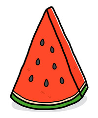 Wall Mural - pieces of watermelon / cartoon vector and illustration, hand drawn style, isolated on white background.