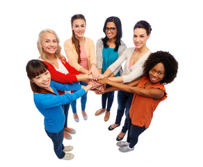 Canvas Print - international group of women with hands together