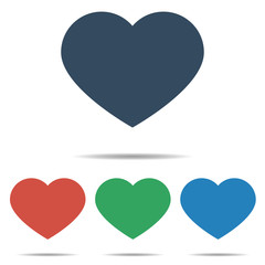 Wall Mural - heart icon set - simple flat design isolated on white background, vector