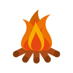 Sticker - camp fire isolated icon vector illustration design