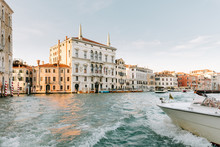 Travelling By Water Taxi In Venice, Italy