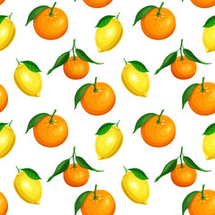 Wall Mural - Seamless pattern with citrus