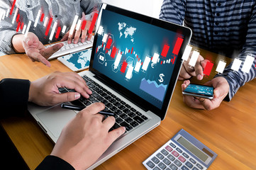 Poster - Financial forex Stock market, financial, business Candle stick graph chart