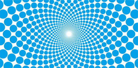 Wall Mural - Vector cyclic optical illusion with dots background