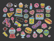 Cartoon 90s style patches,stickers or icons set
