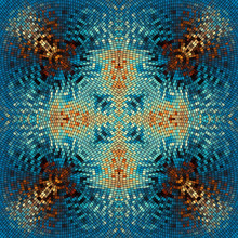 Seamless Background Pattern. Decorative Symmetric Mosaic Pattern.
