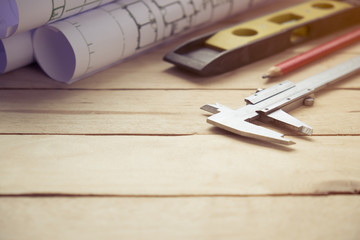 Canvas Print - tool kit construction planning