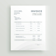 Clean Invoice Template Vector Design