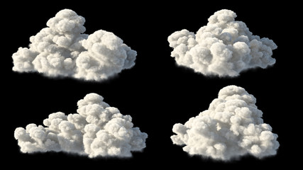 isolated clouds over black