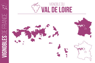 Wall Mural - Carte du vignoble du Val de Loire