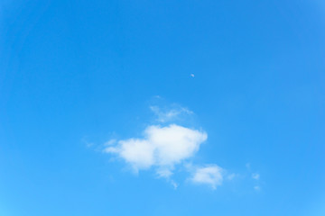 Wall Mural - blue sky with cloud and little moon