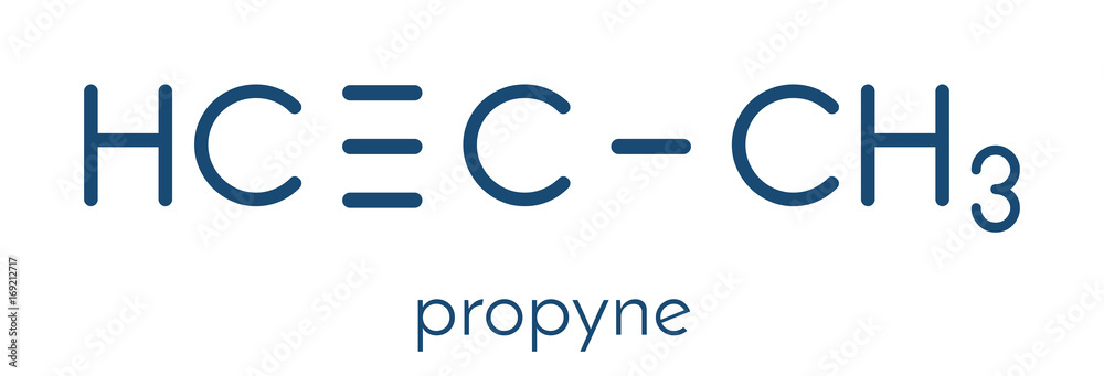 Propyne molecule. Skeletal formula. Stock Vector | Adobe Stock