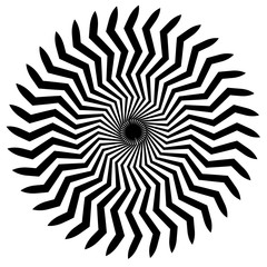 Aufkleber - Circular geometric motif. Abstract grayscale op-art element