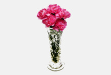 A Bouquet Of Roses In A Crystal Vessel