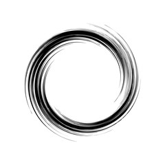 Poster - circular geometric motif. abstract grayscale op-art element