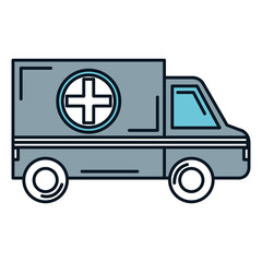 Canvas Print - ambulance vehicle isolated icon vector illustration design