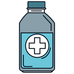 Sticker - bottle medical drug icon vector illustration design