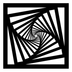 Poster - circular geometric motif. abstract grayscale op-art element