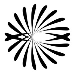 Poster - circular geometric motif. abstract grayscale op-art element