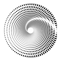 Aufkleber - Circular geometric motif. Abstract grayscale op-art element