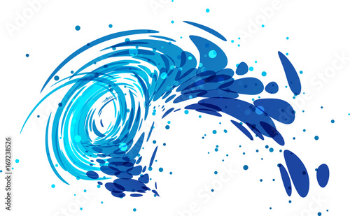 Splash wave on white