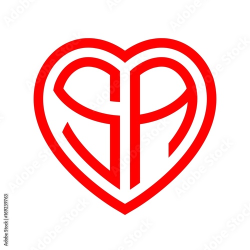 Initial Letters Logo Sa Red Monogram Heart Love Shape Stock Vector Adobe Stock