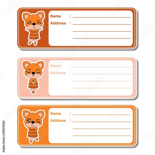 Address Label Vector Cartoon With Cute Fox Girls On Colorful Background Suitable For Kid Address Label Design Address And Sticker Set Stock Vector Adobe Stock Address Label Vector Cartoon With Cute Fox Girls On Colorful Background Suitable For Kid Address Label Design Address And Sticker Set Stock Vector Adobe Stock
