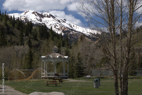 Fotografie, Obraz Silverton Colorado Town Park on an early summer afternoon