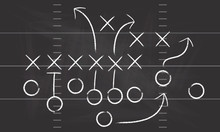 Vector Football Play. Football America. NFL American Football Formation Tacticson. American Football Field Tactics. Touchdown.