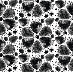 Wall Mural - berries seamless hand drawn pattern