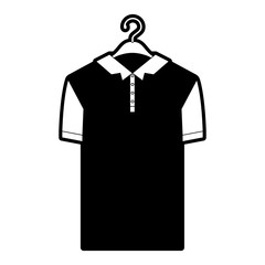 Wall Mural - black sections silhouette of polo shirt short sleeve man in clothes hanger