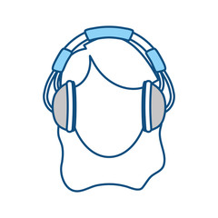 Wall Mural - Woman with headphones icon vector illustration graphic design