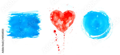 Fotografía Rainbow colors watercolor paint stains backgrounds