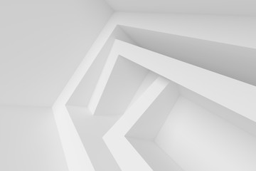 Poster - white modern architecture background. abstract building blocks. minimal geometric shapes design