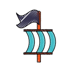 Sticker - sailing boat isolated icon vector illustration design