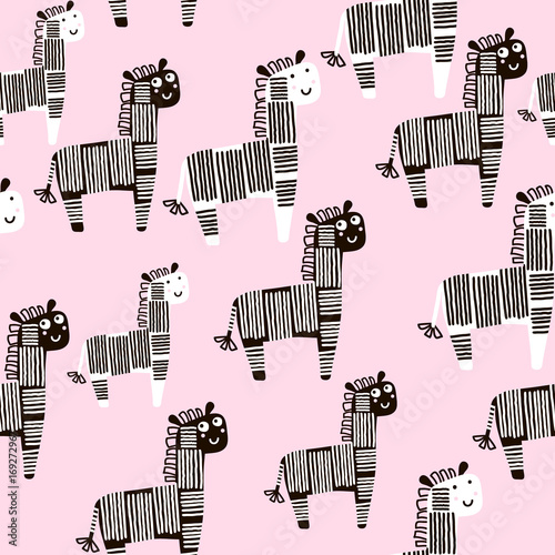 Fotografía Creative seamless pattern with zebra