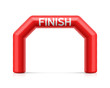Inflatable finish line arch illustration. Red inflatable archway, suitable for different outdoor sport events like marathon racing, triathlon, skiing and other