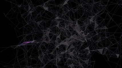 Poster - neural network information search.Abstract plexus background for different events and projects.Seamless loop.