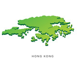 Fototapeta Las - Modern Detail Isometric 3D Map - Hong Kong