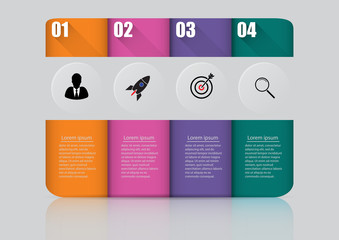 Poster - Infographic design vector and marketing icons can be used for workflow layout, diagram, annual report, web design. Business concept with 4 options, steps or processes.