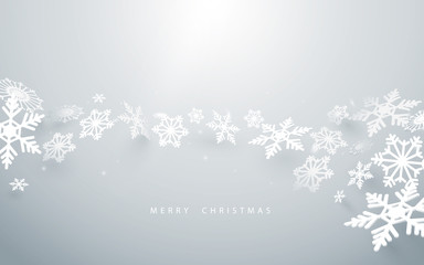 Poster - Merry Christmas and Happy new year. Abstract snowflakes on white background