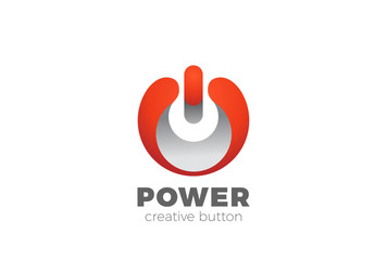 Poster - red power button logo design vector