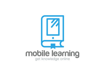 Poster - smartphone tablet pc logo vector. learning education library