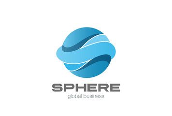 Poster - circle waves abstract corporate logo design vector