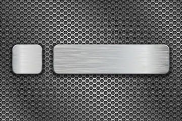 Sticker - Silvered glass buttons on metal perforated background