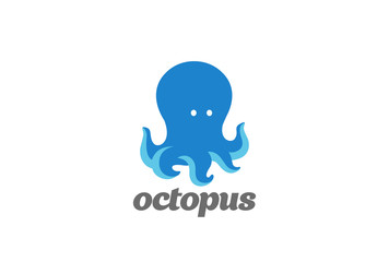 Wall Mural - Friendly funny Octopus Logo design vector template