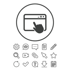 Poster - click page icon. browser window sign.